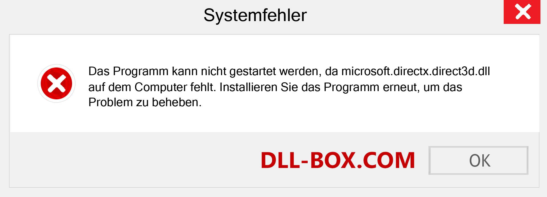 microsoft.directx.direct3d.dll-Datei fehlt?. Download für Windows 7, 8, 10 - Fix microsoft.directx.direct3d dll Missing Error unter Windows, Fotos, Bildern